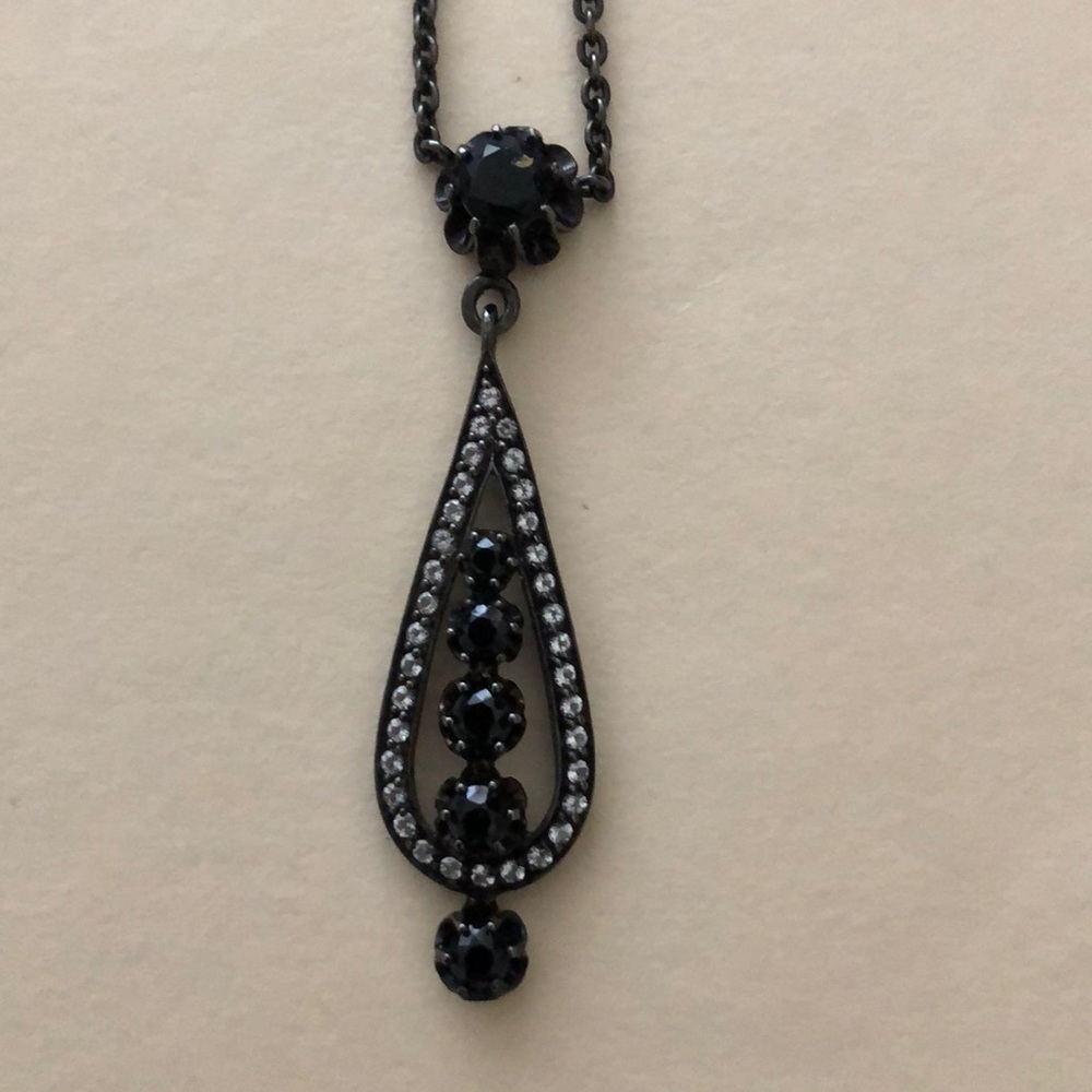 Black spinel and zircon necklace